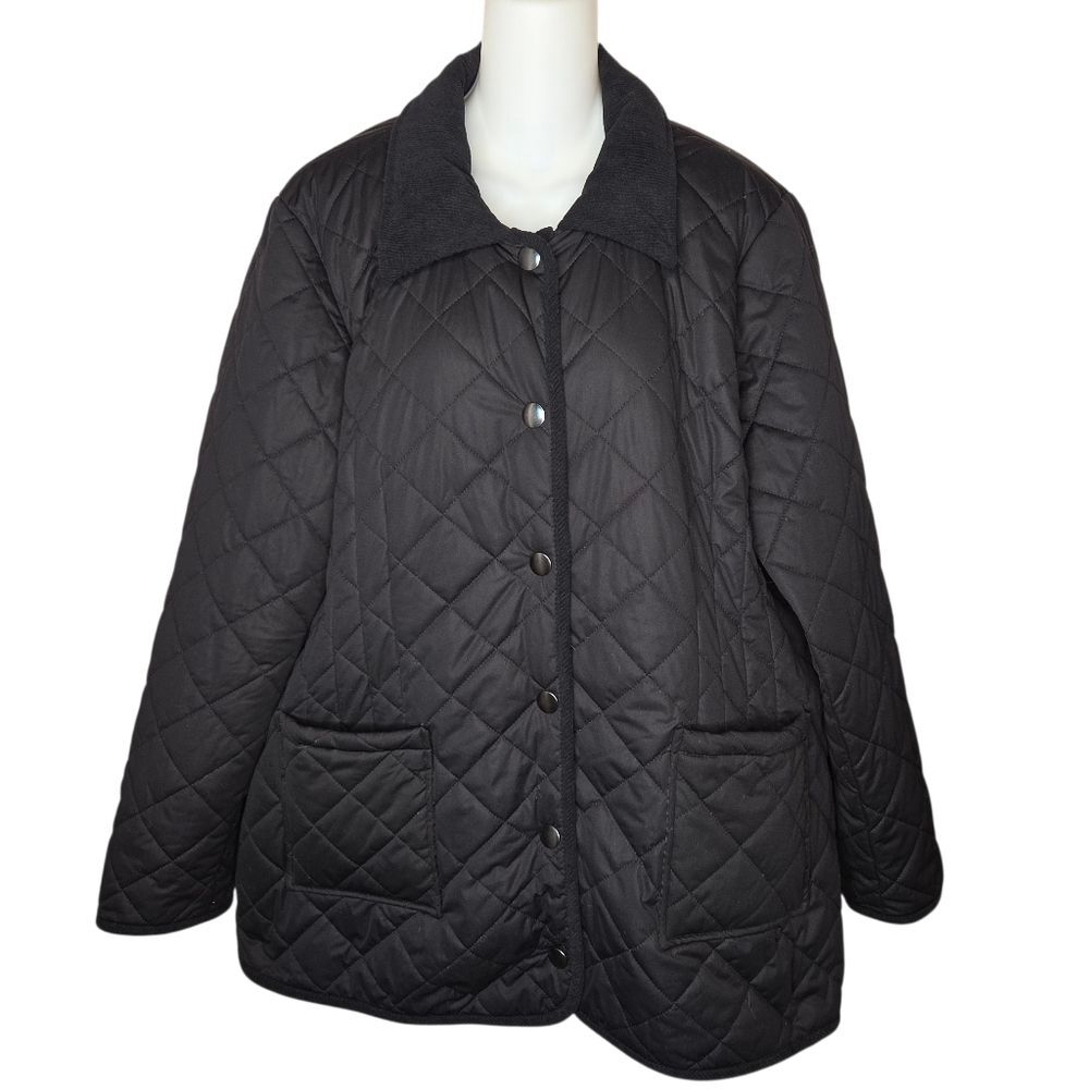 Bagatelle Black Quilted Corduroy Barn Jacket Coat Size XL